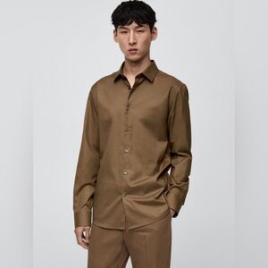 NWT MANGO 100% Cotton Twill Regular Fit Shirt